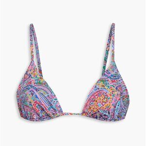 Alexa paisley-print triangle bikini top and Kate String Bottom